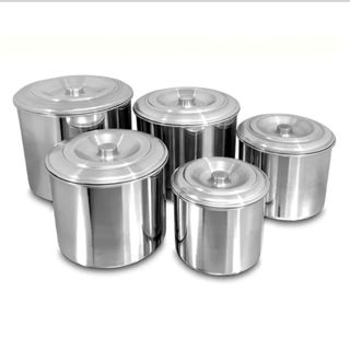 Jogo De Lata Mantimento De Aluminio - Conjunto 5 Pecas Porta Alimento em Oferta na Shopee