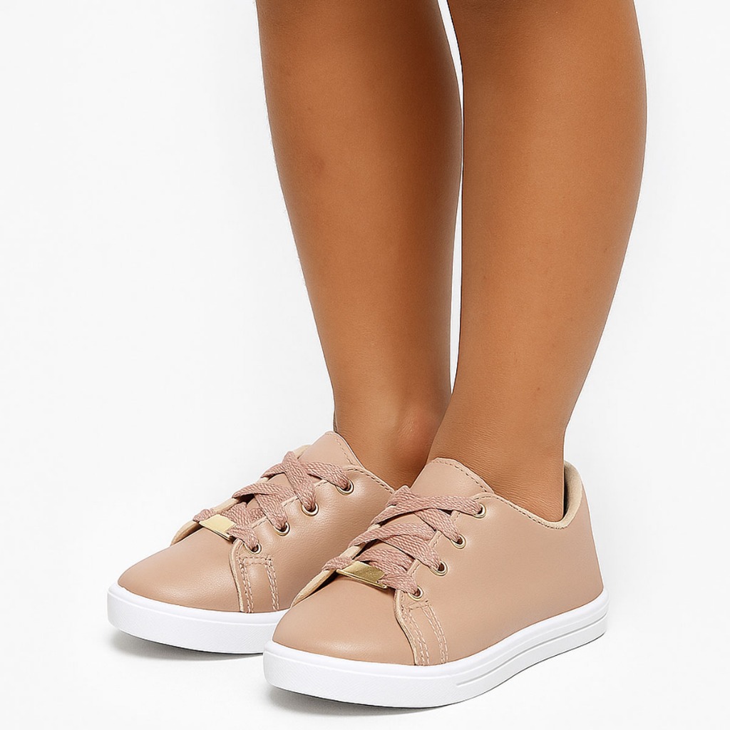 Tênis Infantil Feminino Sapatênis Menina com cadarço Crianças Moda Promoção