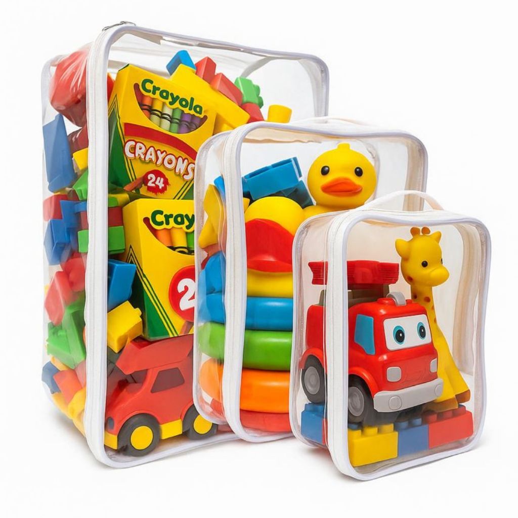 Kit 3 Organizador Necessaire Brinquedos Itens de Higiene com Zíper Dobrável 1p + 1m + 1 G em Oferta na Shopee