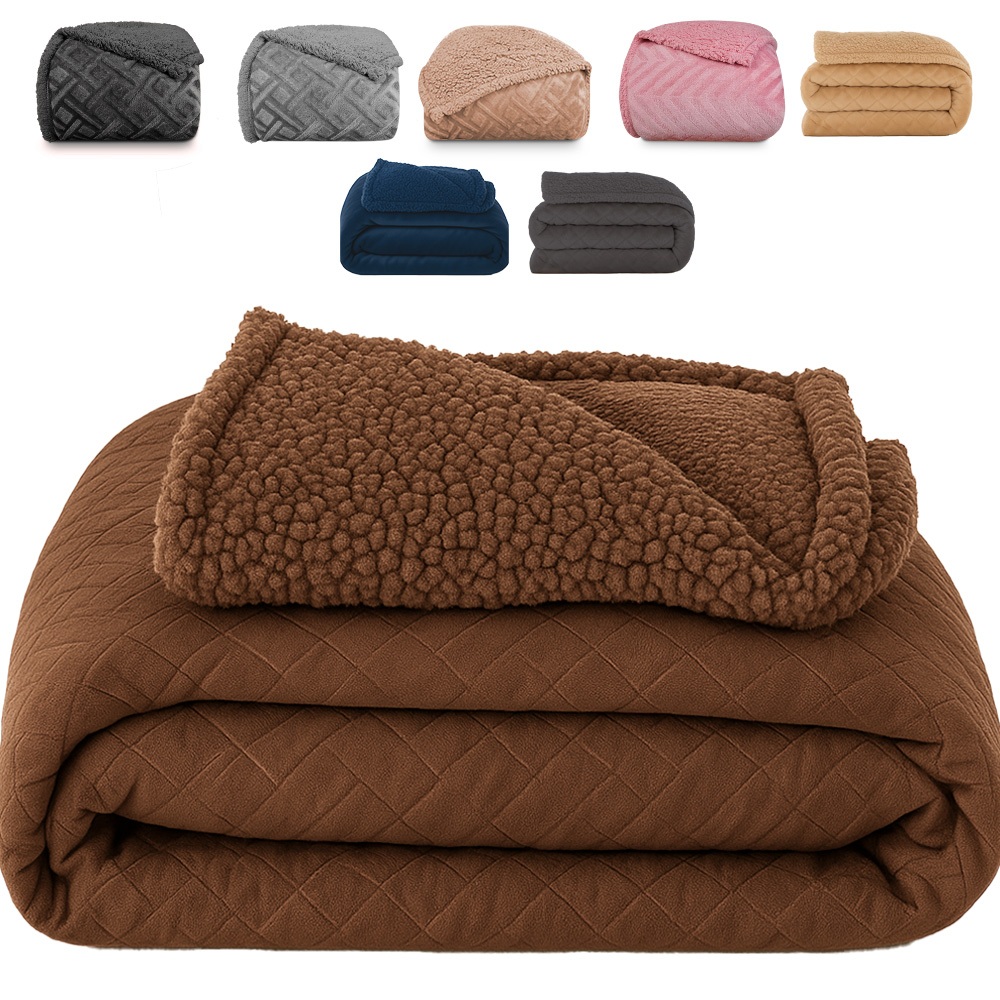 Coberdrom Edredom Manta Queen Aveludado com Sherpa Soft Dupla face - BF Colchões em Oferta na Shopee