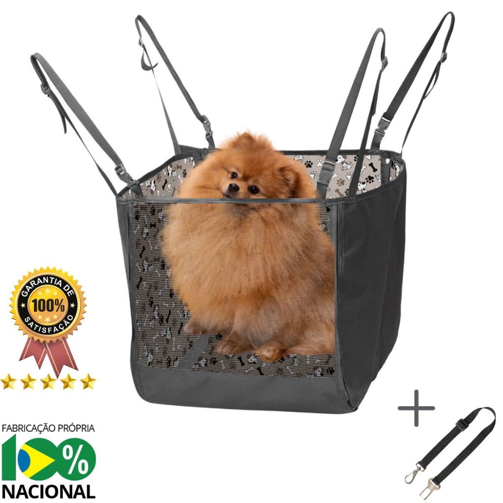 Capa Protetora Impermeável Cadeirinha Banco de Carro Cães Cachorro Gatos Pet com Cinto de Segurança