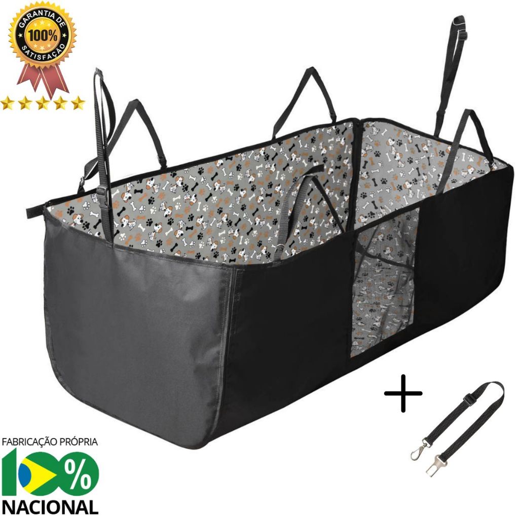 Capa Protetora Impermeável Banco Carro Pet Cão Gato Animais com Cinto de Segurança