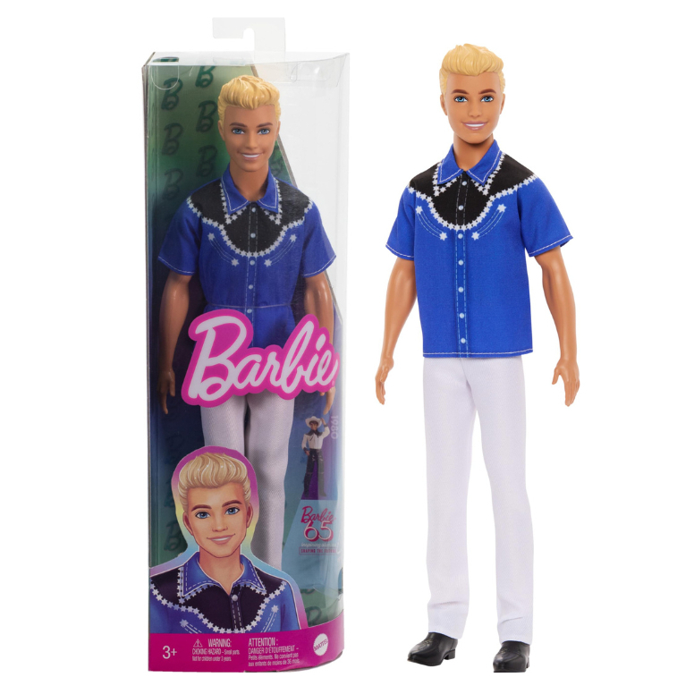 Boneco Ken Fashionista 226 Loiro Estilo Country Azul Barbie Mattel