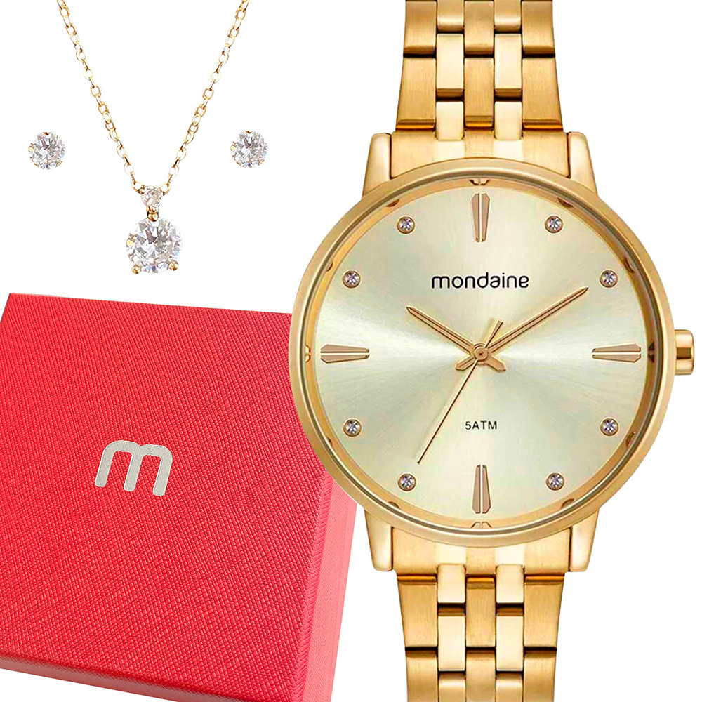 Relógio Mondaine Feminino Analógico Dourado Original Garantia - Watches