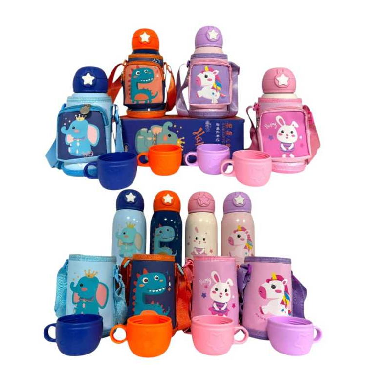 Garrafa de Água Portátil Infantil  termica com Bolsa Bico de Silicone 500ml em Oferta na Shopee