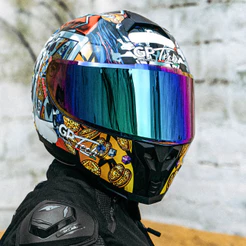 CAPACETE MOTOCICLISTA GP TECH ULTRA LAS VEGAS COM VISEIRA INTERNA FUMÊ