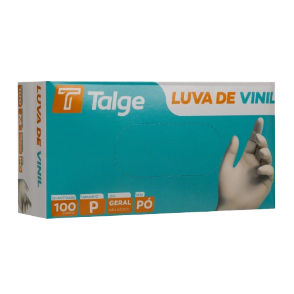 Luva Vinil Com Pó e Sem Pó Descartável Tamanho P M G 100 Unidades