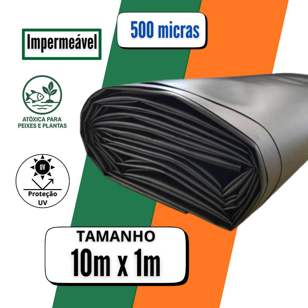 Lona 10x1 PEAD Para Lago Tanque Muro De Arrimo Geomembrana 0,5mm 500 Micras
