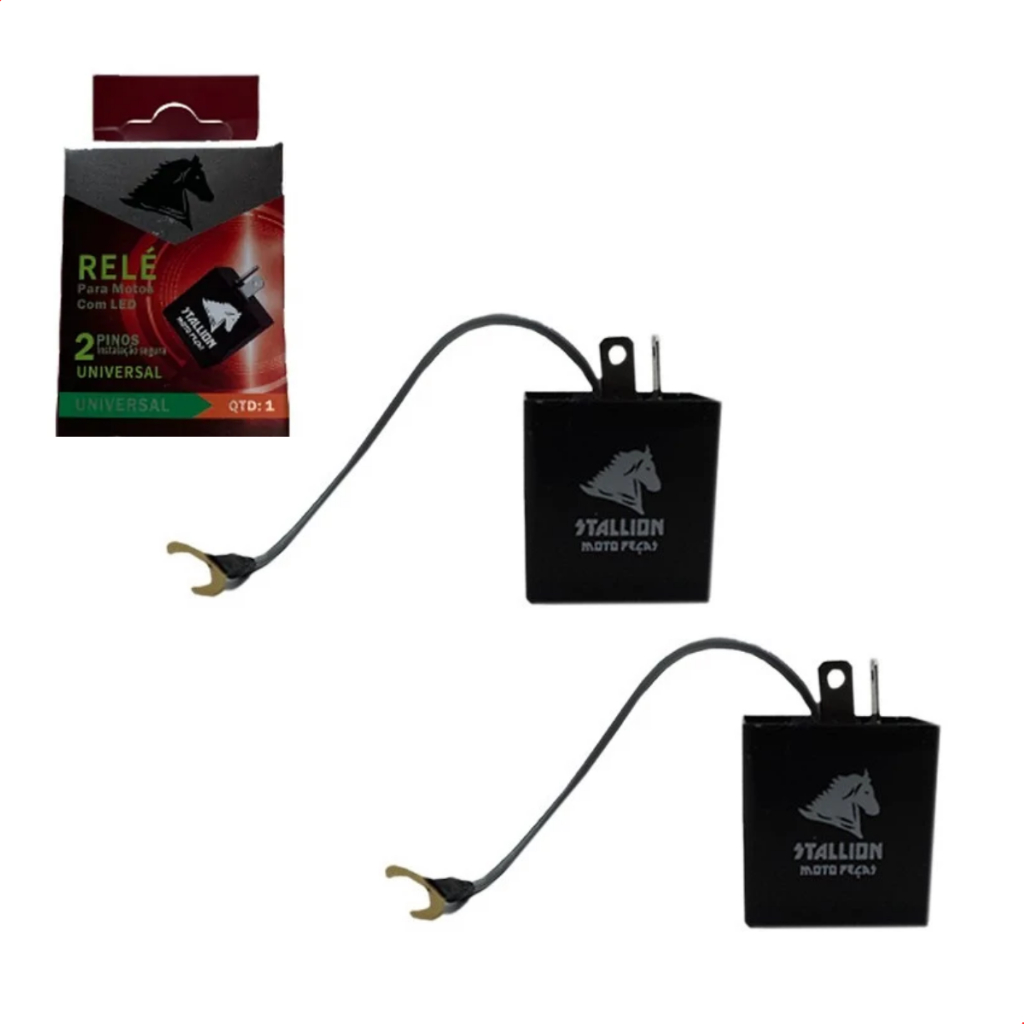 Rele 12v Pisca Setas Led Moto 2 Pinos Universal 2 Unidades Stallion em Oferta na Shopee