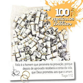 Kit 100 Lembrancinhas Versículos Bíblicos Enroladinhos Brancos para Festas Casamentos Batizados etc em Oferta na Shopee