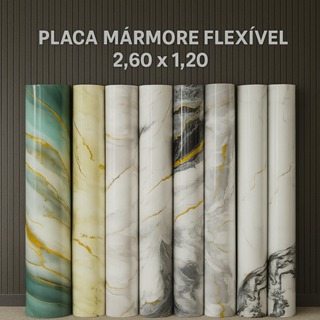 Painel Placa Flexível Efeito Mármore  2,60x1,20m Revestimento de Parede Sala Cozinha Lavabo em Oferta na Shopee
