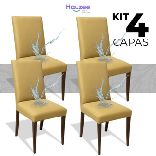 Kit 4 Capas de Cadeira 100% Impermeável Encaixe Perfeito em Oferta na Shopee