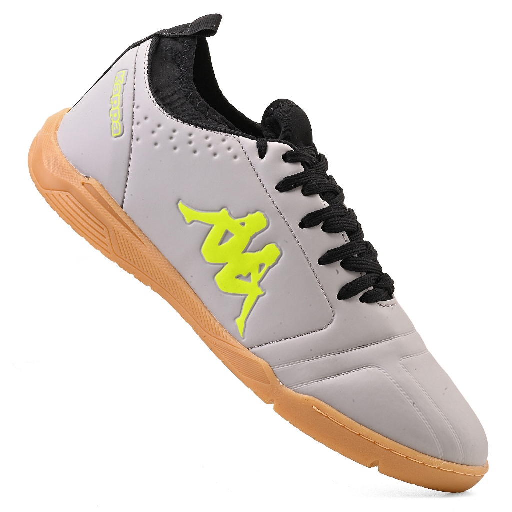 Detalhes do Chuteira Kappa Milan II Masculina Original Futsal Prata Preto Confortável