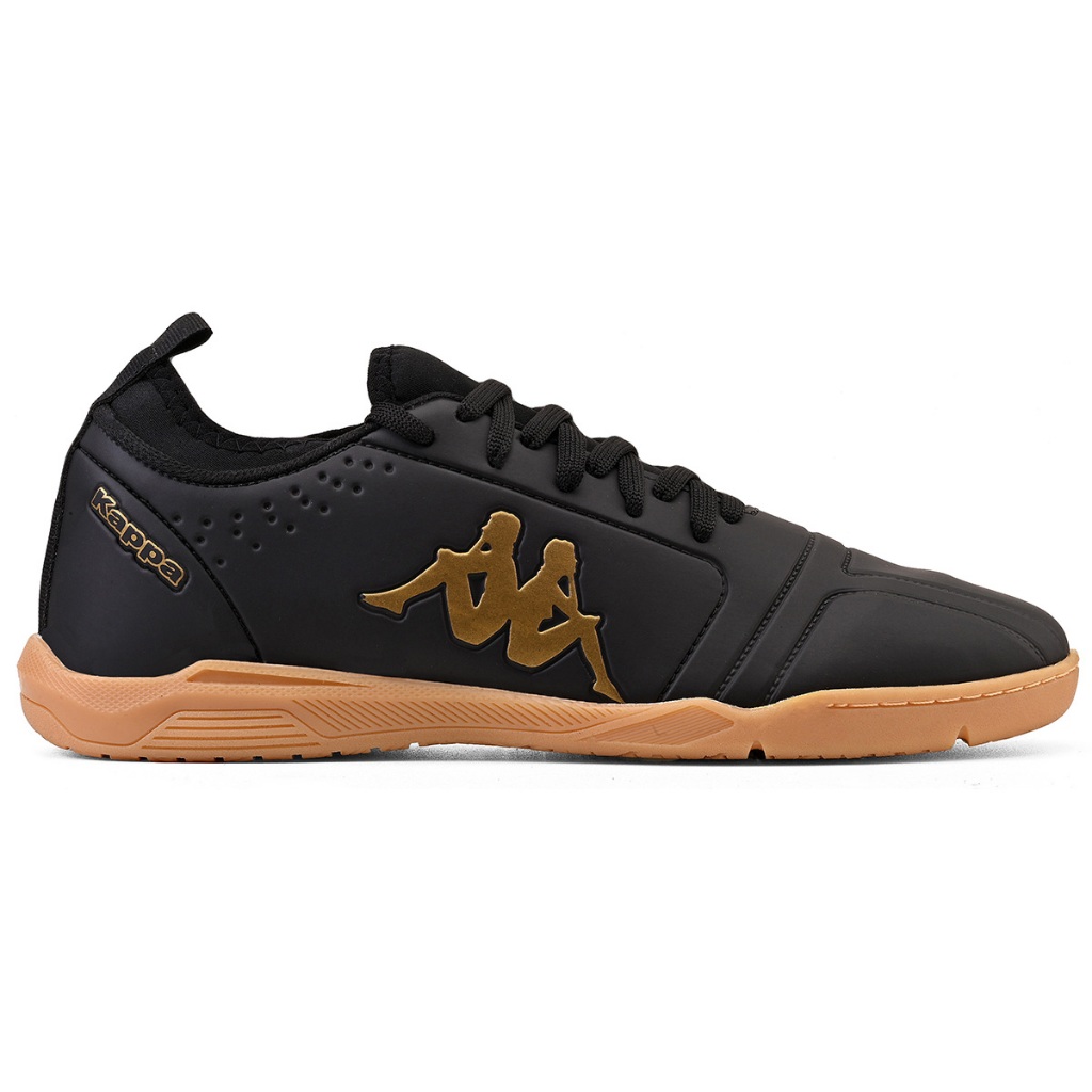 Chuteira Kappa Milan II Masculina Original Futsal Preto Dourado Confortável - Sports & Outdoors