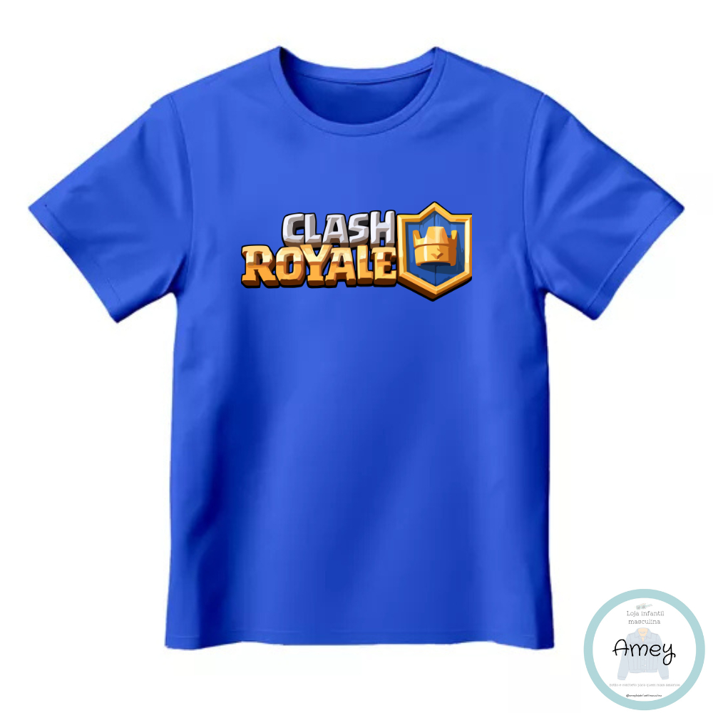 Camiseta/Camisa Infantil Clash Royale (em Algodão)