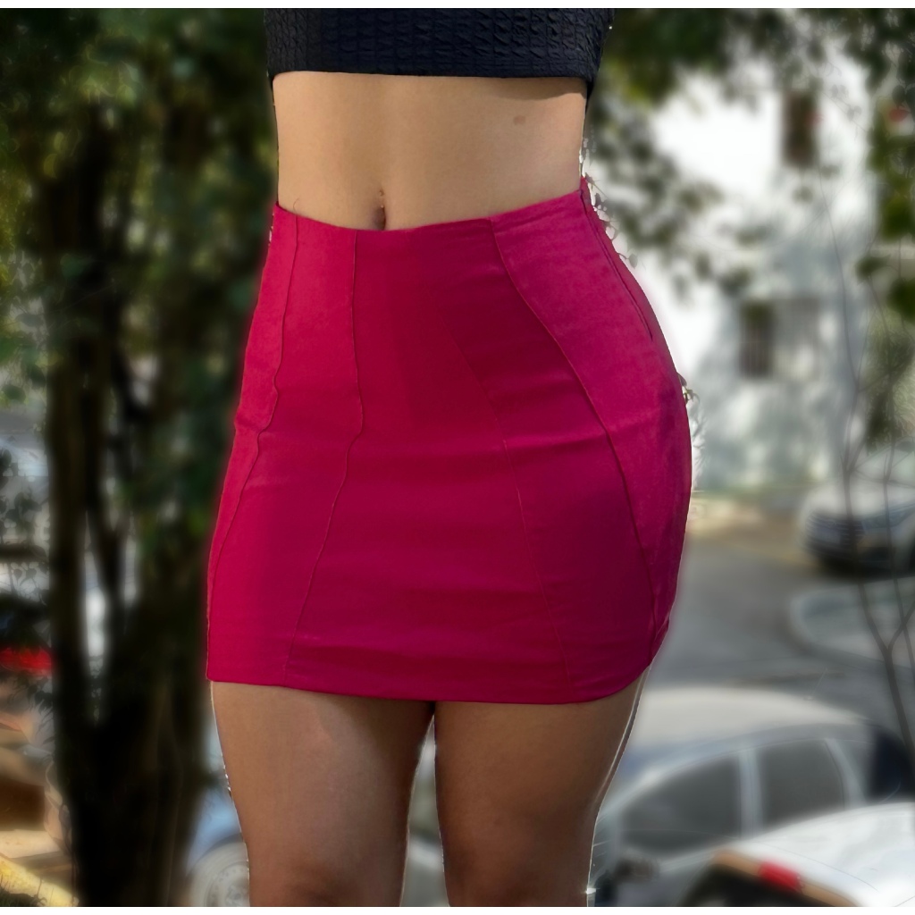 Short Saia Bengaline Feminino Cintura Alta Moda Verão - PROMOÇÃO