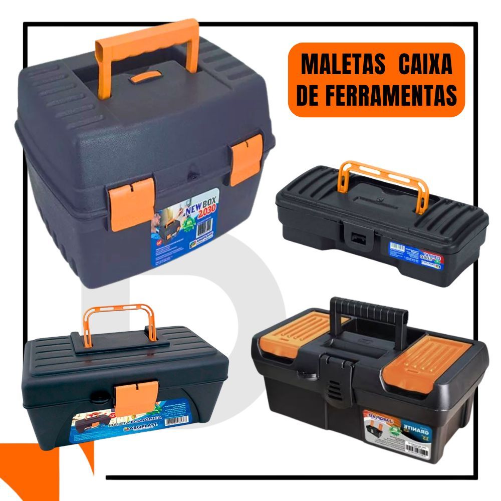 Maleta de Ferramentas Reforçada Organizadora Multiuso Resistente