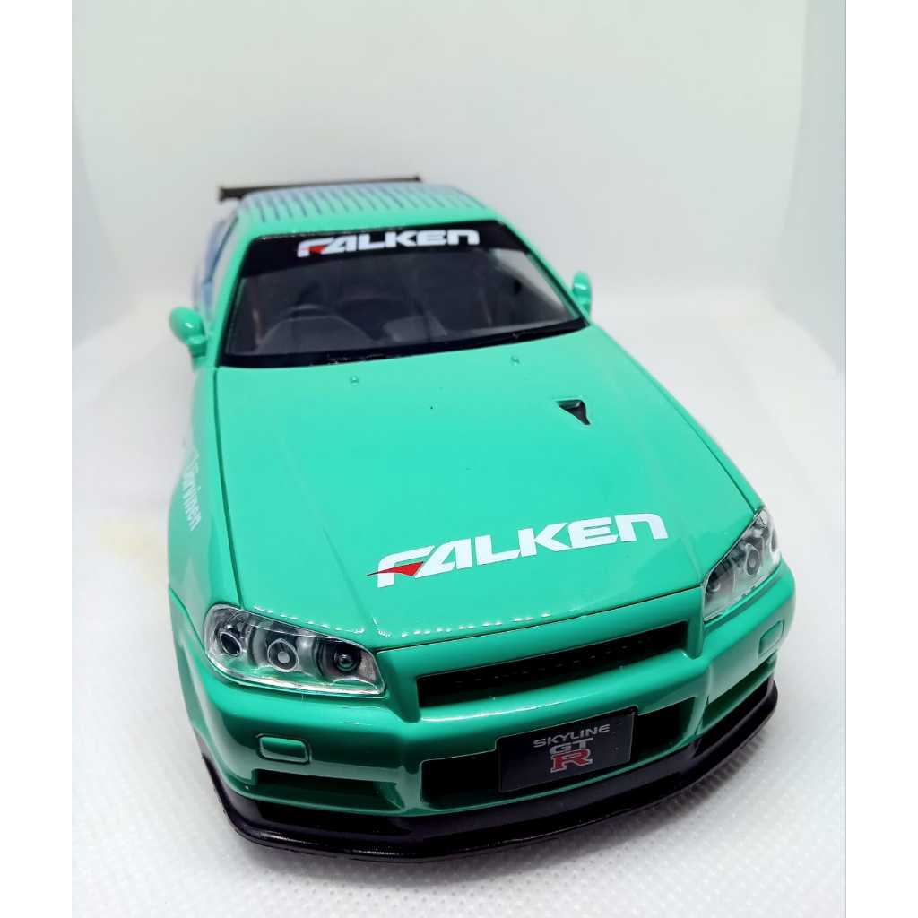 Miniatura Nissan Skyline GTR R34 1:24 metal Diecast colecionável