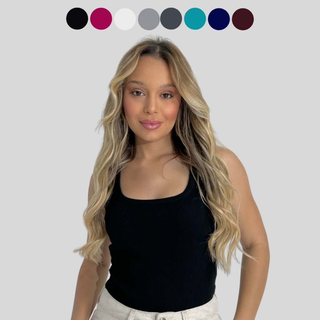 Blusa Regata Feminina Ribana Canelada Lisa Básica Casual Moda Blogueira Blusinha Elegante Várias Cores