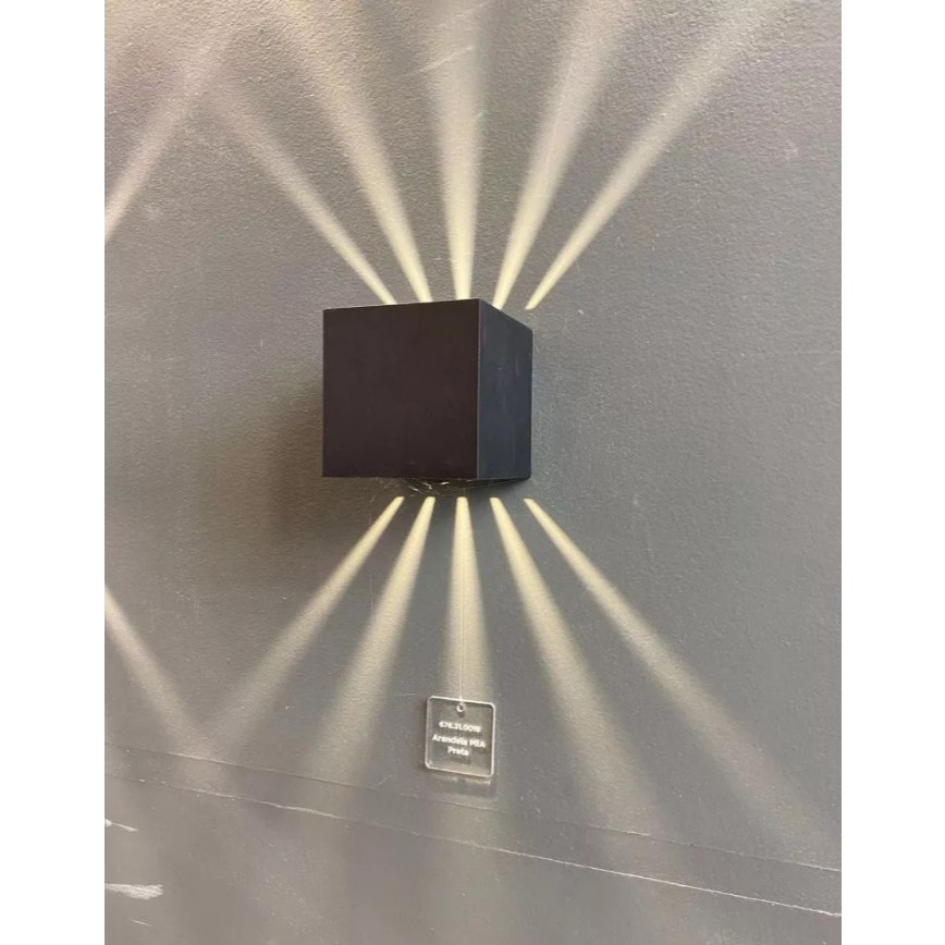 ARANDELA MIA LED SOBREPOR 10W 3000K 10 FACHOS PRETA - AUTOVOLT