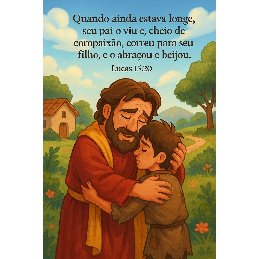 Banner Faixa I Religioso I Bíblico I Lucas Capítulo 15 Versículo 20 I 40x60cm