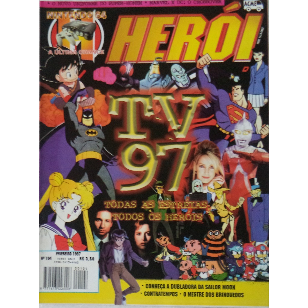 Revista Heroi Gold n° 104 Televisão 1997