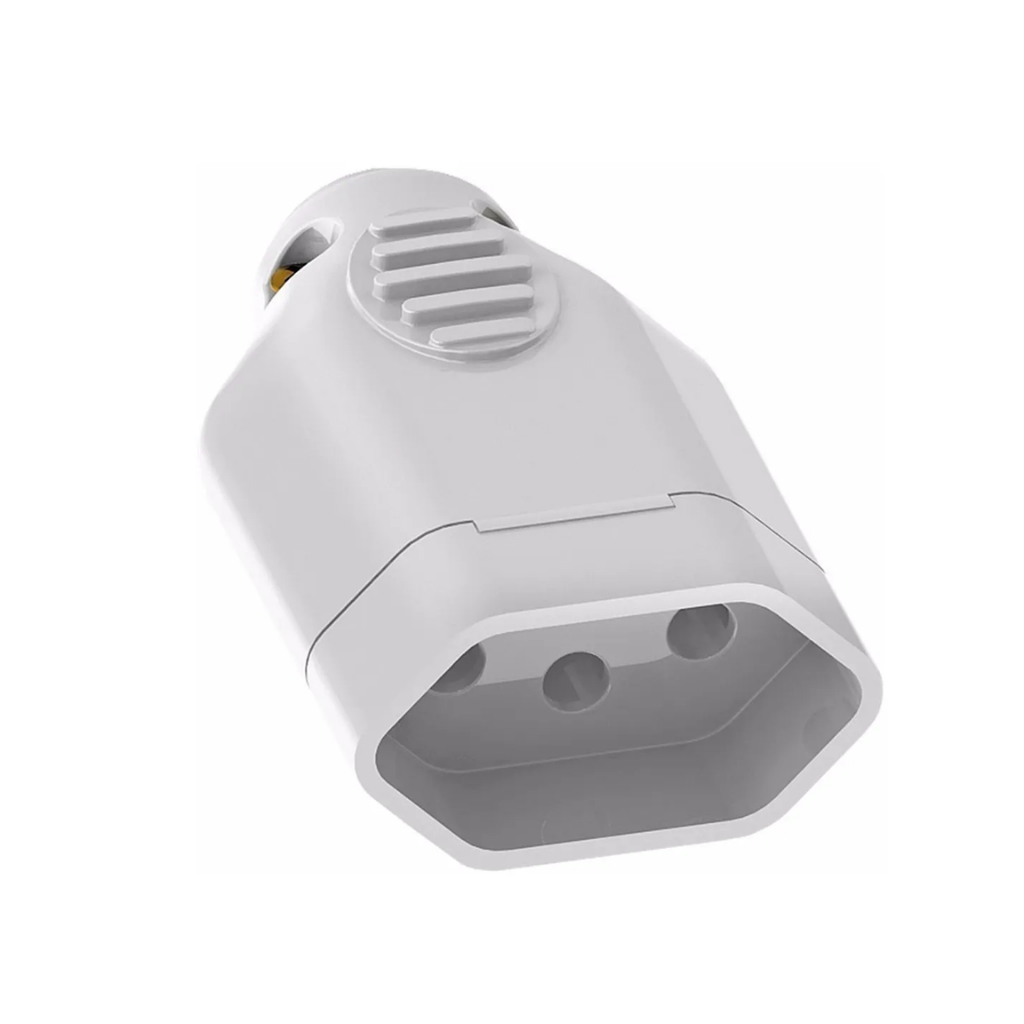 Plug Fêmea 2p+t 20a Ilumi Branco Prensa Cabo 250v