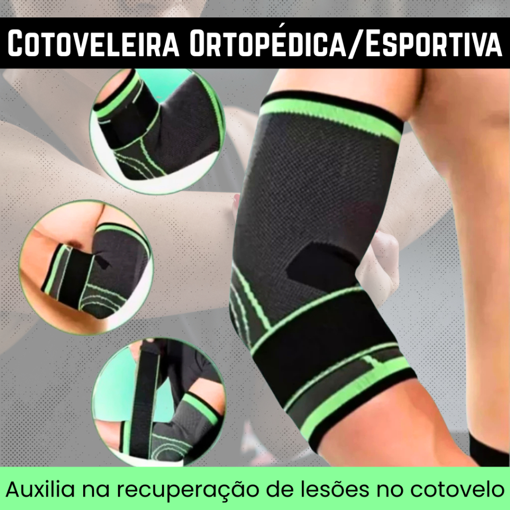 Cotoveleira Ortopédica Fitness Compressão Ajustável | Tamanho Único - Alívio e Apoio Articular