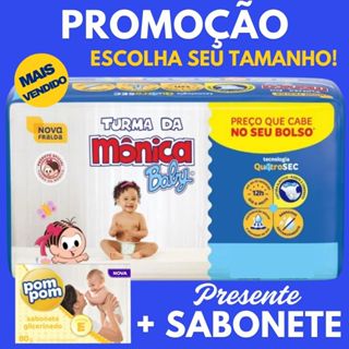 Fralda Descartável Turma da Mônica Jumbinho Extra Seco | P, M, G ou XG | Promoção em Oferta na Shopee