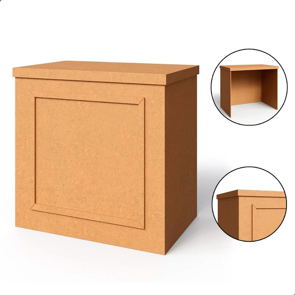 Mesa Fake Cômoda MDF Dobrável 80cm Decoração Festa Casamento Vitrine Sofisticada Personalizável Montável