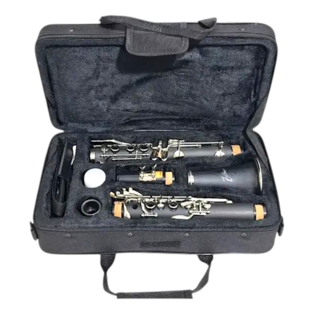 Clarinete Zellmer Zcl-600n Sib 17 Chaves Com Case Luxo