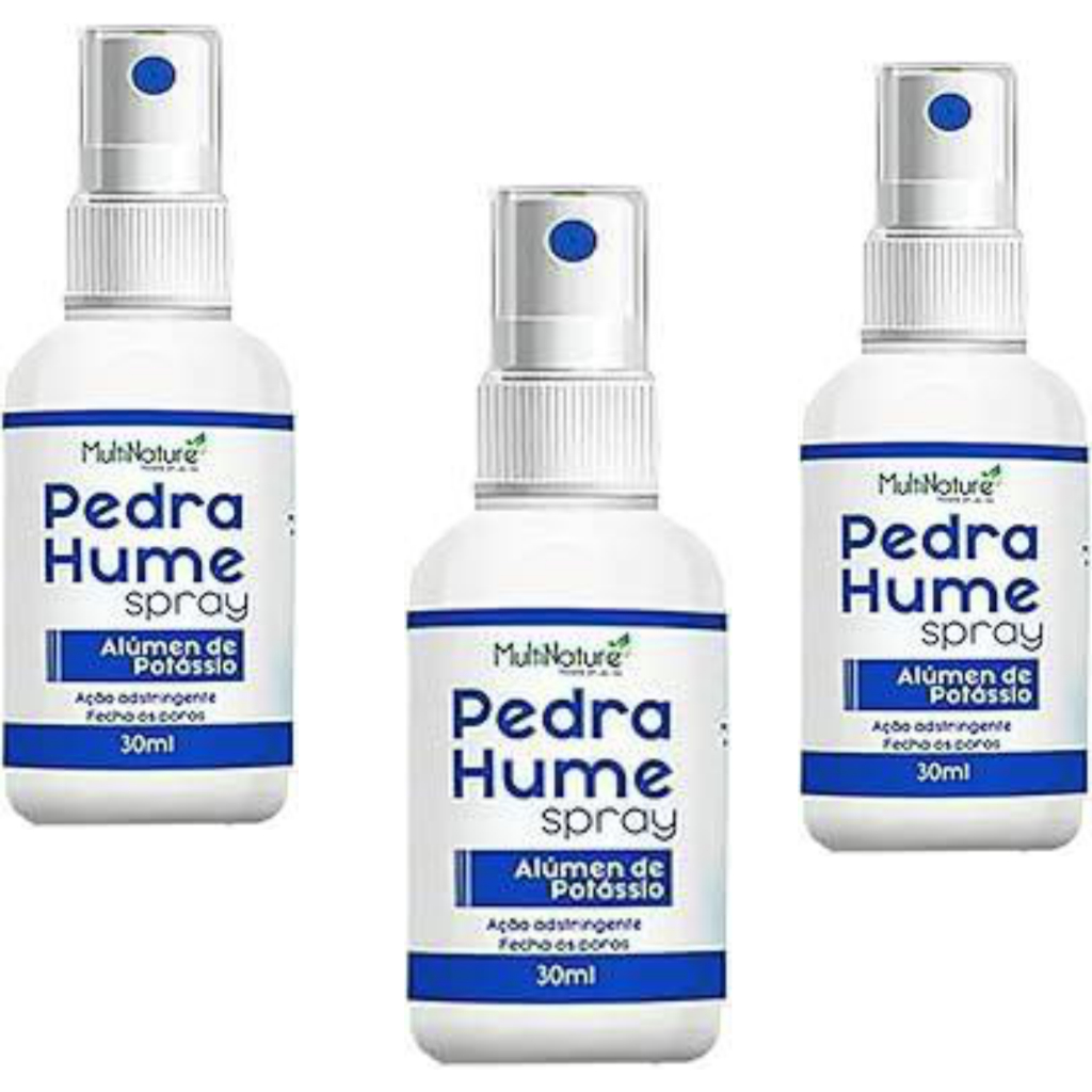 Kit 3 Pedra Hume Spray 30ml Bella Phytys Adstringente Cicatrizante Pós-Barba
