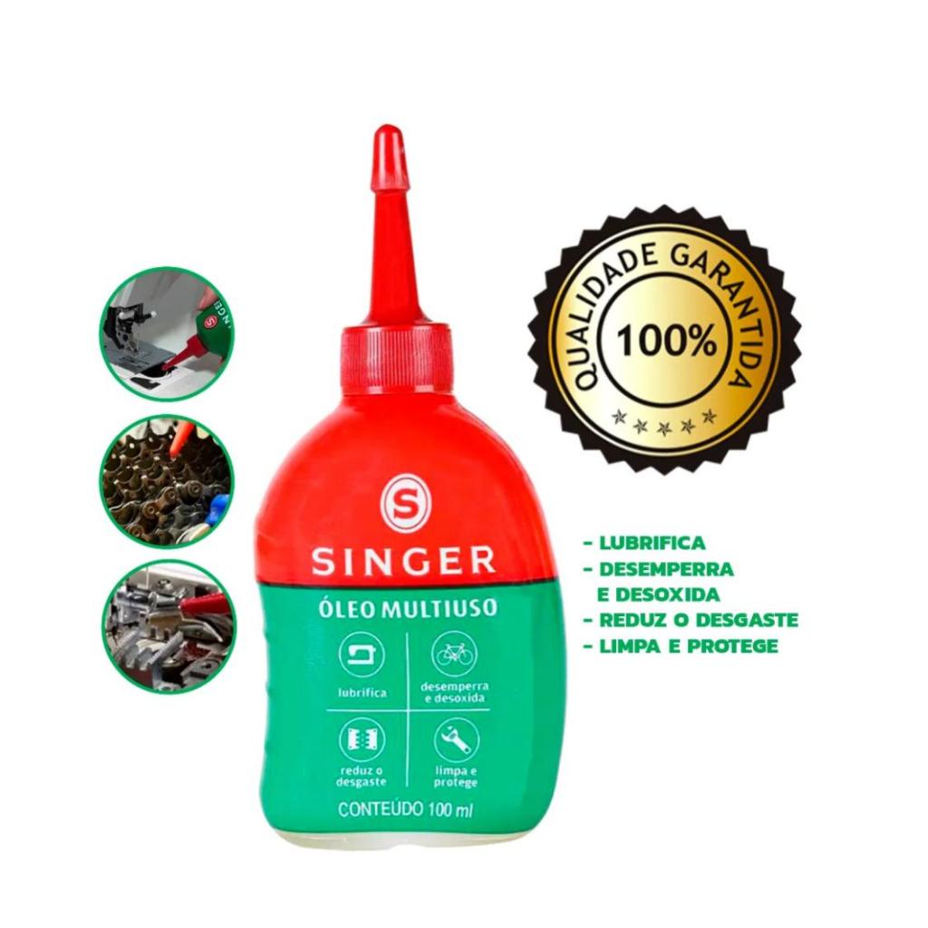 Oleo Lubrificante Singer 100Ml Original Multiuso Para Maquinas De Costura Bicicletas portas Motores