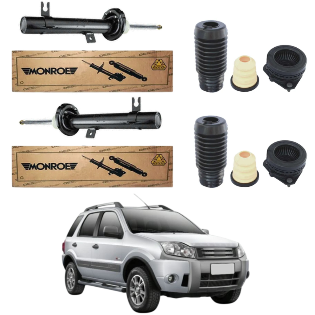 PAR AMORTECEDOR DIANTEIRO ECOSPORT AUTOMÁTICA E 4WD 2008 A 2012 ORIGINAL MONROE + KITS