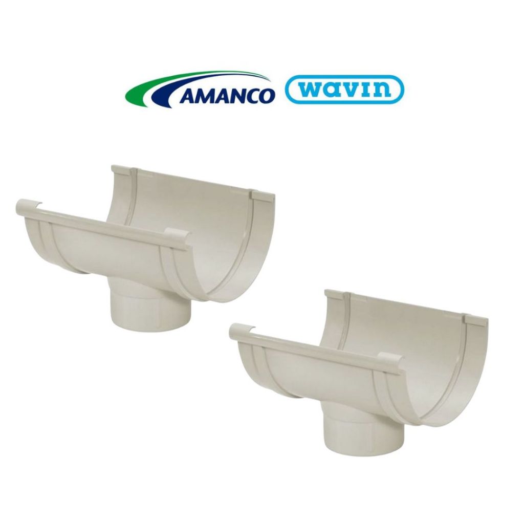 Kit 2 Bocal Descida Calha Pluvial Amanco 170mm x 100 Telhado Amanco