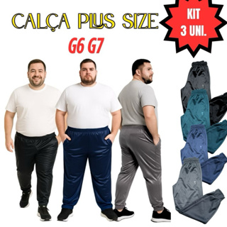 kit 3 calça masculina quentinha flanelada Plus Size G6 G7 em Oferta na Shopee