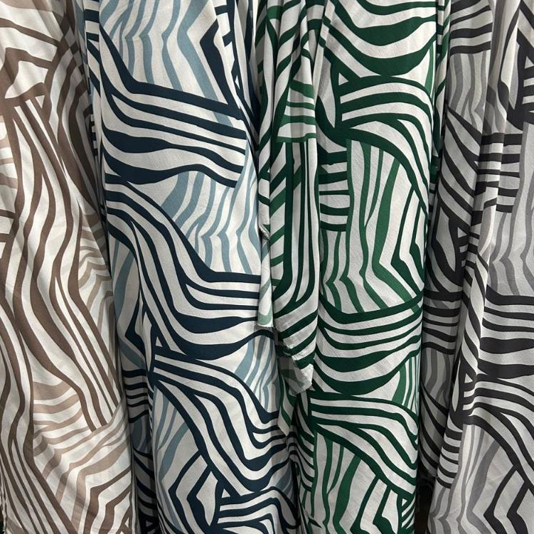 Tecido Crepe Duna Estampado Geometric 100% Poliéster 1 ou 2 metros - 1,50 Largura