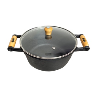 Panela De Ferro Fundido Caçarola 14cm  Com Tampa De Vidro em Oferta na Shopee
