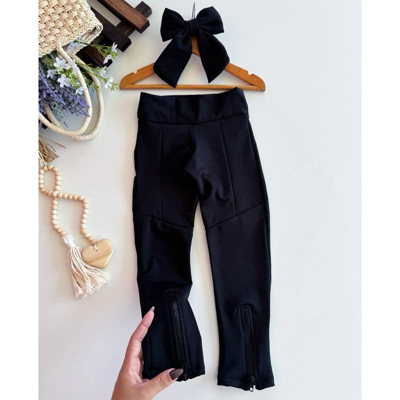 Calça Montaria Infantil Preta Flanelada Quentinha | Inverno TAM 2 ao 14 | Conforto e Estilo