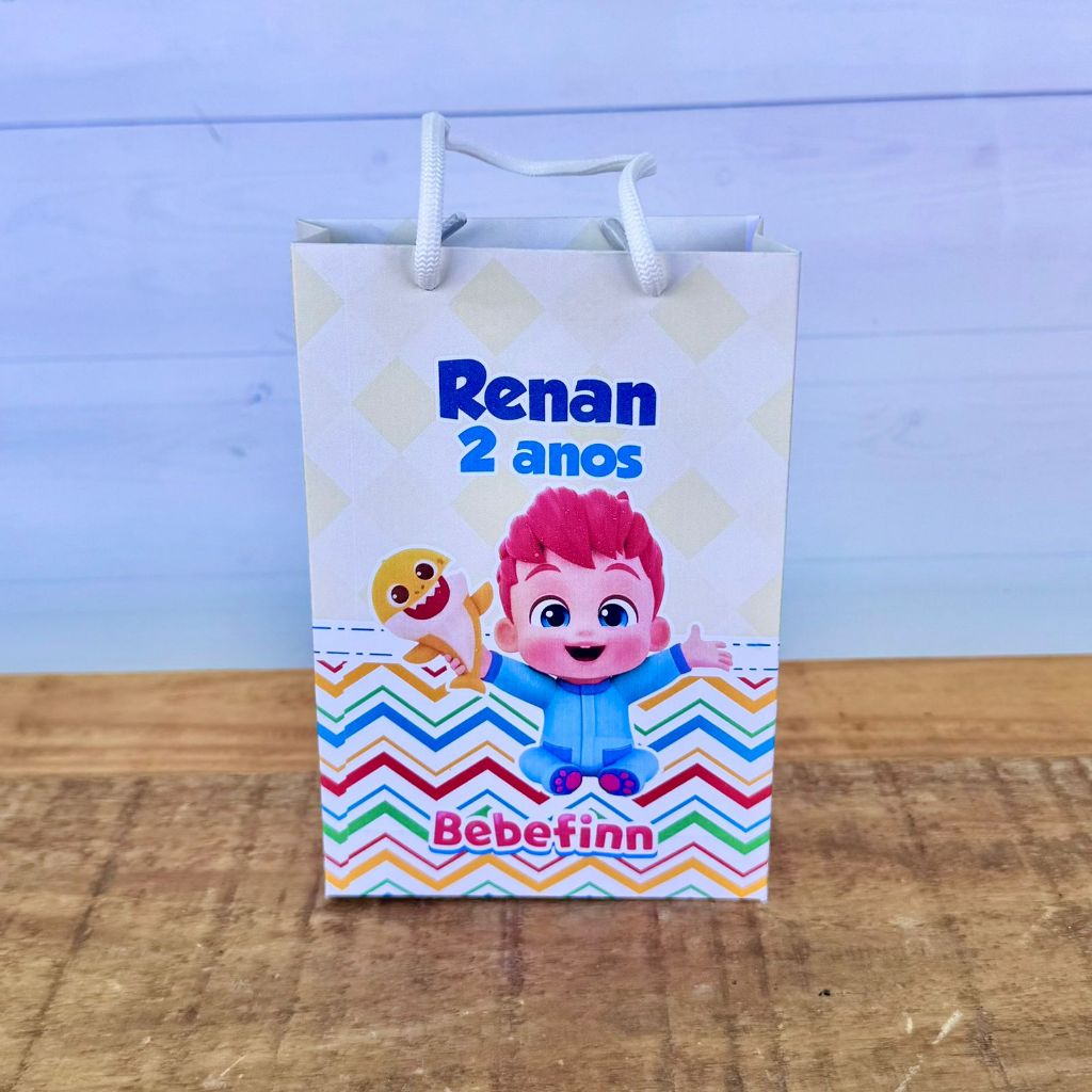 Sacolinha Personalizada Bebefinn | Pegue e Monte | Lembrancinhas | Festa infantil | Aniversário