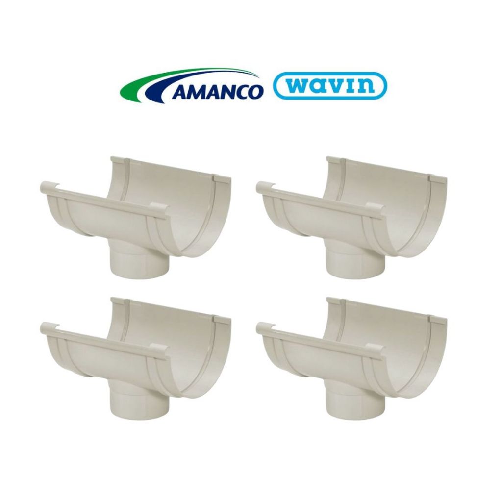 Kit 4 Bocal Descida Calha Pluvial Amanco 170mm x 100 Telhado Amanco
