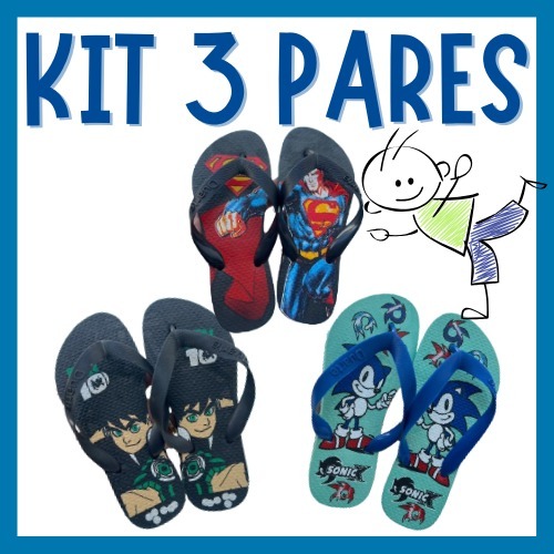 Kit 3 Pares Sortidos Masculino Infantil Macio Confortavel