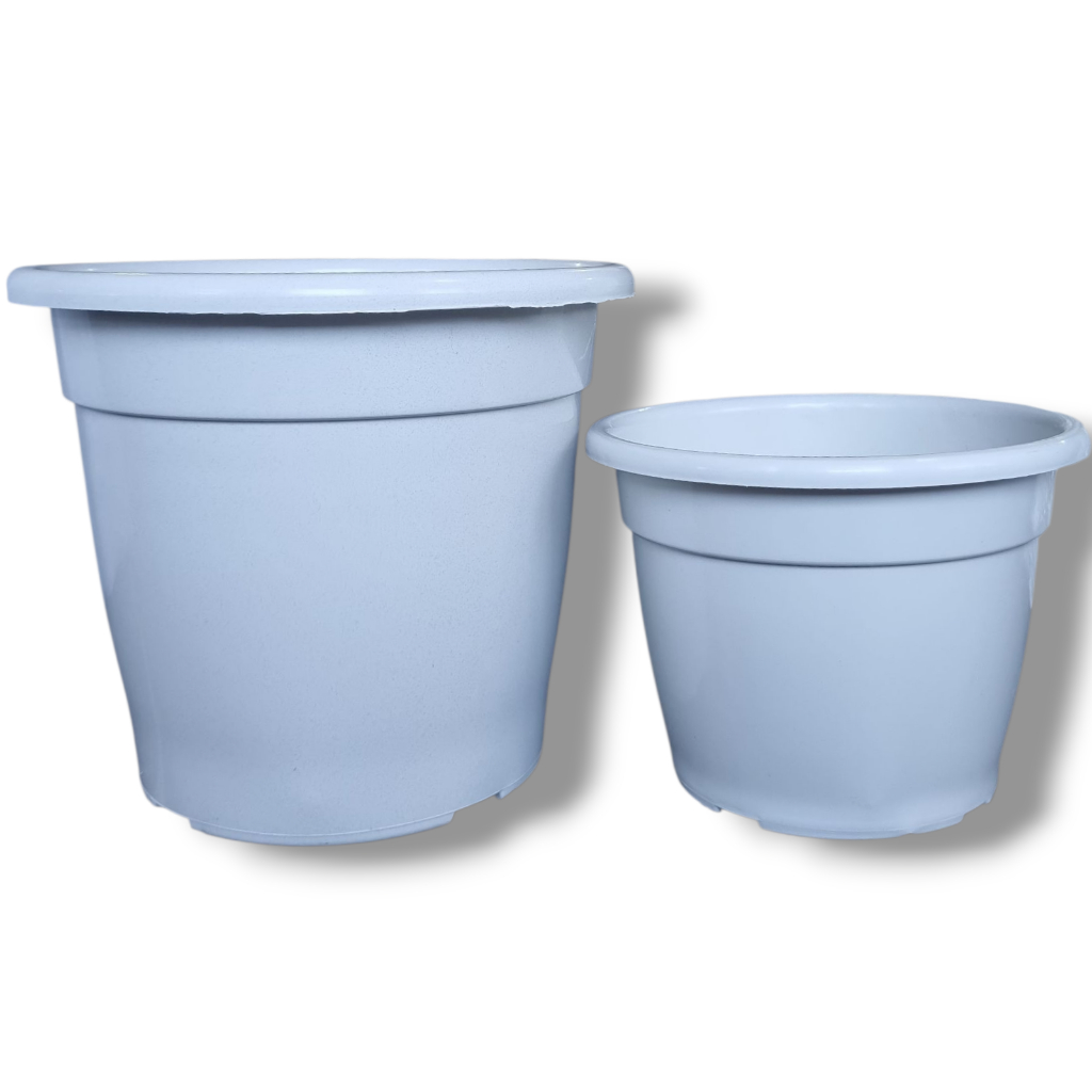 Kit 5 Vasos Pote 24 de 5L + 5 Vasos Pote 30 de 12L Brancos