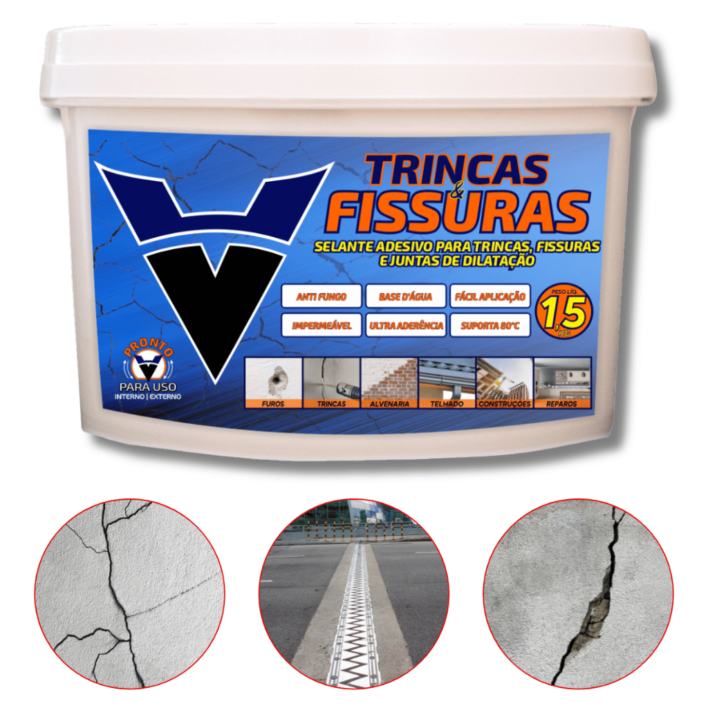 Reparador e Preenchedor de TRINCAS E FISSURAS em muros, paredes pintadas, lajes e pisos 1,5KG em Oferta na Shopee