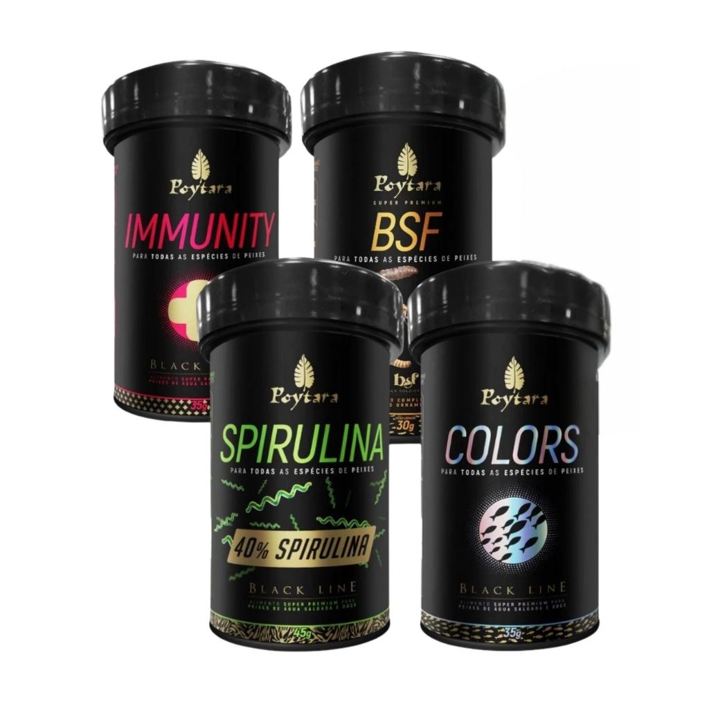 Kit Immunity 35gr + Colours Black Line 35gr + Spirulina 45gr + Bsf Soldier Fly Crispis 30gr