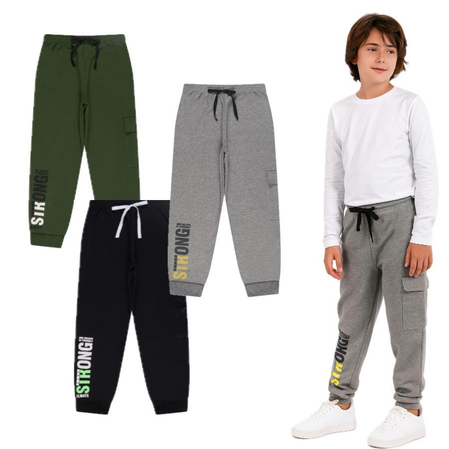 Kit 3 Calças Infantil e Juvenil de Moletom Masculina - Calças de Menino Inverno