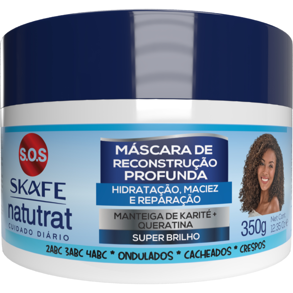 Máscara Reconstrução Hidratação Profunda Natutrat Cuidado Diário Skafe 350g em Oferta na Shopee