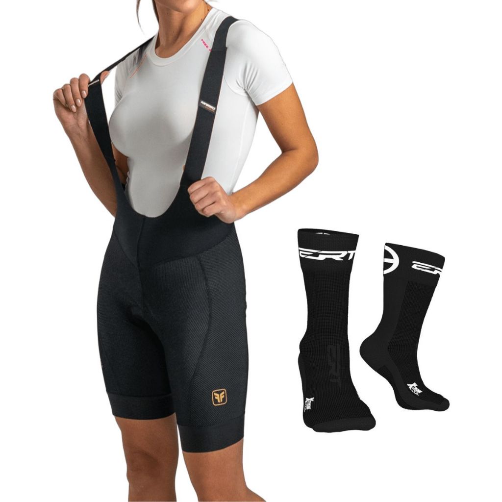 Bretelle ciclismo feminino Free Force Performance forro em Gel original + meia