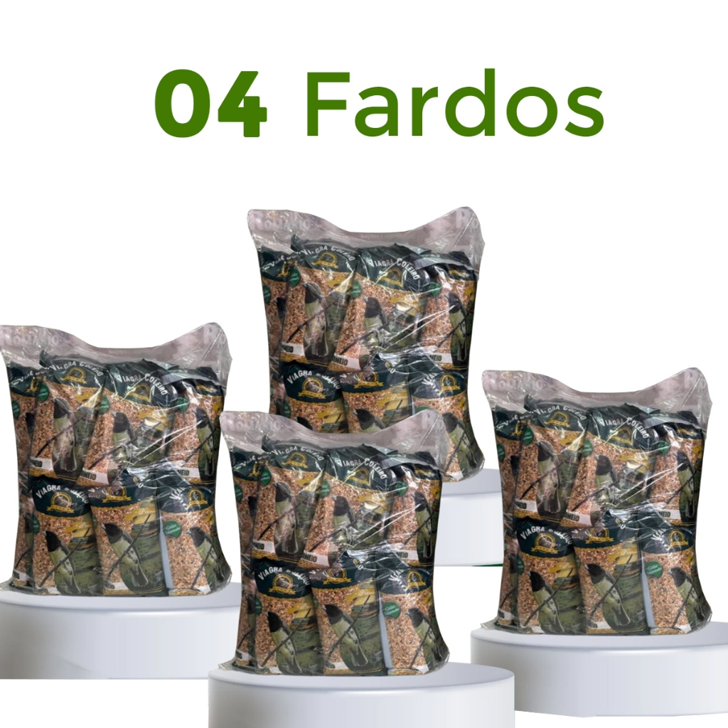 Kit 4 Fardos De Ração Coleiro Sementes Passaro Coleirinho Alpiste Papacapim Painços Trinca Ferro Vitaminas Periquito