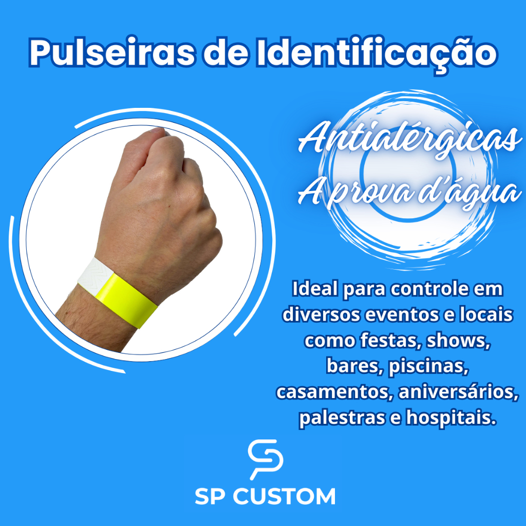 200 Pulseiras de Identificação para Festa Bar Balada Evento Aniversário Hospital Igreja Retiro